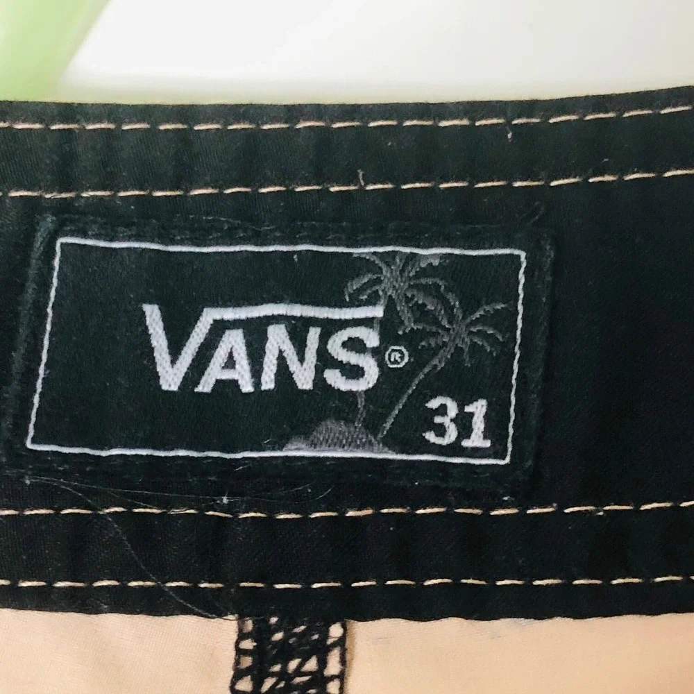 Vans Mens Board Shorts Swim Trunks Tag 31‎ 33 x 8.5 Black Nude Beachy Coastal